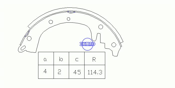 IHC JEEP WILLYS TRUCK Sapatas de freio de tambor FMSI: 2011-S40, OK-BS215